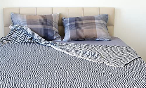 Turkish Throw Blanket for Couch - Cotton Blanket for Bed Cover - Large Farmhouse Blanket for Home Decor 75 X 90 Inches