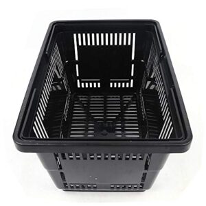 Black Shopping Basket Set of 12 Durable Black Plastic Grocery Shopping Baskets with Handles Storage Basket Organizer Basket for Christmas Party Birthday Gift