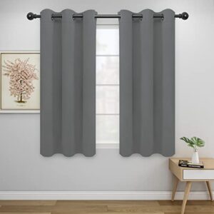 easy-going blackout curtains for bedroom, solid thermal insulated grommet and noise reduction window drapes, room darkening curtains for living room, 2 panels(42×63 in, gray)
