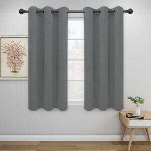 Easy-Going Blackout Curtains for Bedroom, Solid Thermal Insulated Grommet and Noise Reduction Window Drapes, Room Darkening Curtains for Living Room, 2 Panels(42x63 in, Gray)