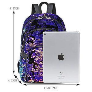 Ecodudo Mini Sequin Backpack Purse for Women Teen Girls Small Fashion Sparkly Backpacks (Purple)