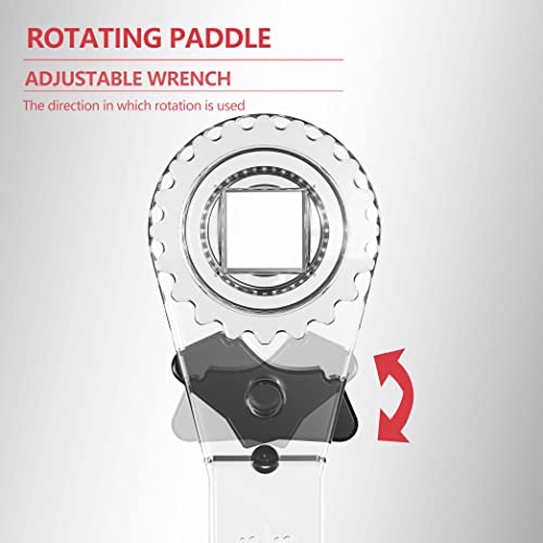 Mellbree HVAC Service Wrench, 3/8” 1/4” 5/16'' 3/16'' Refrigeration AC Ratcheting Wratchet Wrench Tool with Hex Bit Adapter for HVAC Tech, Gas Furnace, Air Conditioning, Refrigeration Equipment
