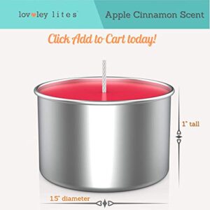 Lovley Lites Soy Tealight Candles Apple Cinnamon - 36 Premium 1 Inch Tall Red Tea Candles, Long Burning Tea Lights Scented with Essential Oils