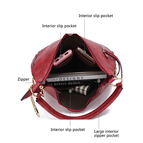 MKF Fashion Hobo Bag for Women – PU Leather Top Handle Handbag Purse – Crossbody Shoulder Strap Lady Pocketbook Lisanna Apricot