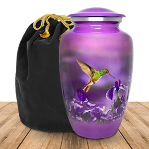 trupoint memorials cremation urns for human ashes – decorative urns, urns for human ashes female & male, urns for ashes adult female, funeral urns – purple, large
