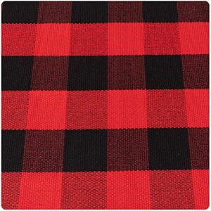 Wininplus Buffalo Plaid Check Rug 27.5 X 43 in Hand-Woven Indoor Or Outdoor Washable Checkered Rugs for Layered Door Mats for Front Porch/Entryway/Farmhouse, Red and Black Plaid Doormat