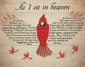 vintage cardinal tin sign cardinal that fell from the sky when i was sitting in heaven sign for home garage decoration momery gift 12x8inch