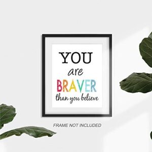 XWELLDAN Motivational Quotes Wall Art Colorful Prints, Inspirational Poster for Home Office Bedroom Classroom Decor, 8 x 10 Inch Set of 4 Prints, No Frame