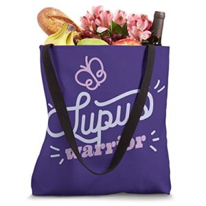 LUPUS WARRIOR Purple Ribbon Butterly Awareness SLE Meme Tote Bag