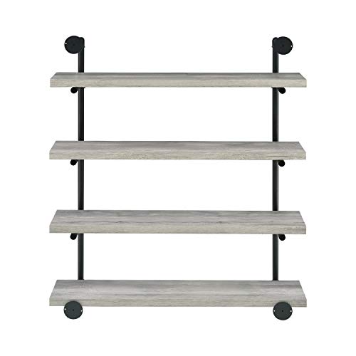 Coaster Home Furnishings 40-inch Black and Grey Driftwood Wall Shelf