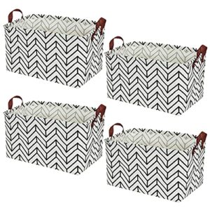 kingrol 4 pack foldable storage baskets with handles, waterproof storage bins for home, office, nursery, laundry organizers, 15 x 10.25 x 9.75 inch