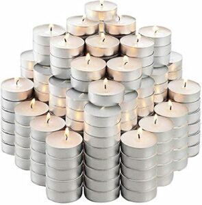 unscented tea light candles in bulk, good for weddings and all occasions – 50 ct