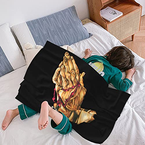 Throw Blankets Praying Hands Rosary Super Soft Cozy Plush Blankets Lightweight Fleece Blanket Throw for Couch Sofa Bed