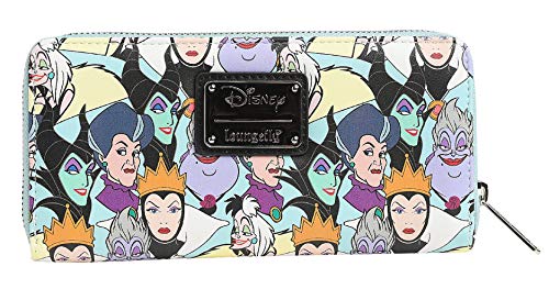 Loungefly Disney Princess and Villains Wallet Zip Around Clutch Faux Leather