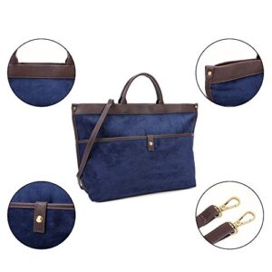 OIIV Ladies Tote Bag Fabric Handbag with Adjustable Shoulder Strap (NAVY)