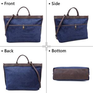 OIIV Ladies Tote Bag Fabric Handbag with Adjustable Shoulder Strap (NAVY)