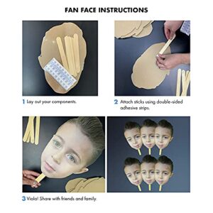 Party City Custom Fan Faces Prop Signs, Upload Your Own, Personalized Birthday Party Decoration, 11” Tall, 6 Count