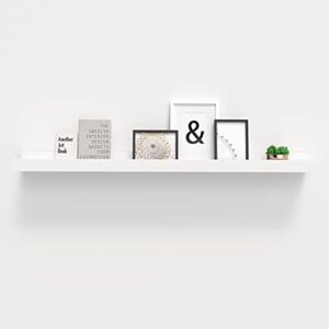 ballucci floating wall shelf, 35″ wall mounted long picture ledge wood shelf for nursery, living room, bedroom, kitchen – white