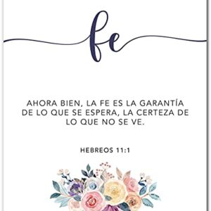 Fe Esperanza Amor Wall Decor - Cuadros Cristianos Para Pared en Español - Christian Wall Decor In Spanish - Set of 3 Prints - 8x10 - Unframed