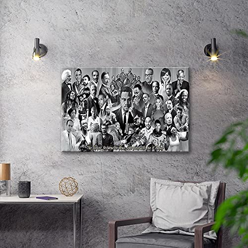 African American Great Black History Month Vintage Art Martin Luther King, Obama King, Malcolm X Poster, Art Poster Home Decor Canvas Print Wall Art Office Decor (16x24 inch unframed)