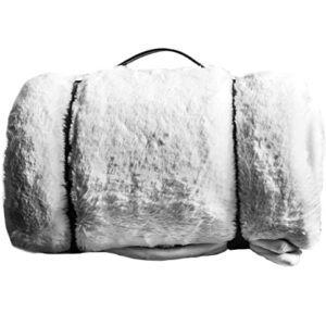 Mon Chateau Luxury Collection Oversized Ultra Plush Faux Fur Throw Blanket, White, 60 x 70