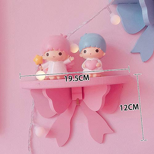 MHBY Decorative Wall Shelf. Lovely Pink Bowknot Bedroom Shelf Wall-Mounted Cosmetic Wooden Storage Rack Girl Heart Room Decorative Wall Shelf | Bathroom Shelf.