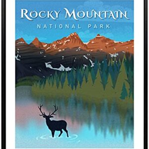 National Park Posters – Vintage Style Unframed Set of 6 Travel Prints, 11x14 Inch, Yosemite, Yellowstone, Grand Canyon, Zion, Smoky Mountain, Rocky Mountain National Parks Wall Poster, Abstract Nature Landscape Forest Wall Art Pictures for Bedroom Office