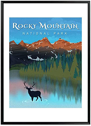 National Park Posters – Vintage Style Unframed Set of 6 Travel Prints, 11x14 Inch, Yosemite, Yellowstone, Grand Canyon, Zion, Smoky Mountain, Rocky Mountain National Parks Wall Poster, Abstract Nature Landscape Forest Wall Art Pictures for Bedroom Office