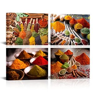 homeoart herbs and spices kitchen decor pictures dining room food poster prints wall decor 12″x16″x4 panels