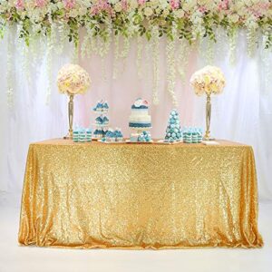 trlyc gold sequin tablecloth – 60x84inch glitter tablecloth rectangle party wedding christmas table cloth