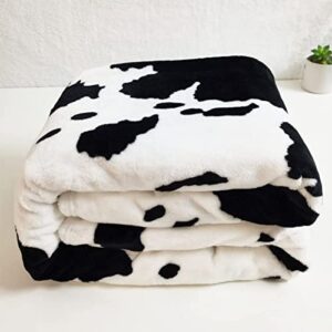 Cow Print Blanket, Fleece Cow Blanket for Kids Adults, Soft Cow Throw Blanket Cowhide Decor for Couch Sofa Bed (Cow 1, 40x50)