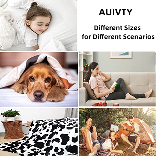 Cow Print Blanket, Fleece Cow Blanket for Kids Adults, Soft Cow Throw Blanket Cowhide Decor for Couch Sofa Bed (Cow 1, 40x50)