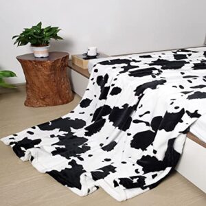 Cow Print Blanket, Fleece Cow Blanket for Kids Adults, Soft Cow Throw Blanket Cowhide Decor for Couch Sofa Bed (Cow 1, 40x50)