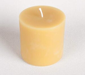 3” x 3” handmade 100% pure beeswax round pillar candle 100% cotton wick
