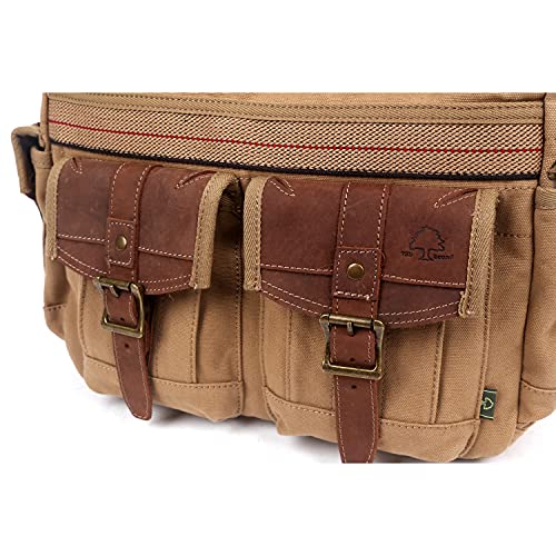 TSD Brand Turtle Ridge Canvas Mail Bag (Camel)