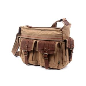 TSD Brand Turtle Ridge Canvas Mail Bag (Camel)