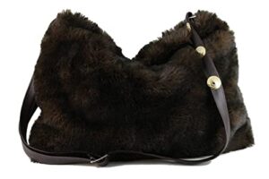 loni womens faux fur hobo crossbody shoulder bag animal print handbag