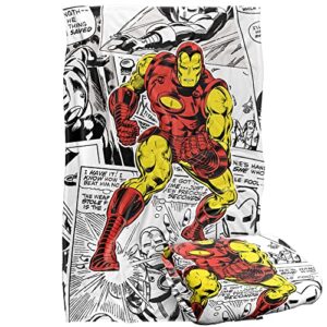 marvel iron man comic collage silky touch super soft throw blanket 36″ x 58″