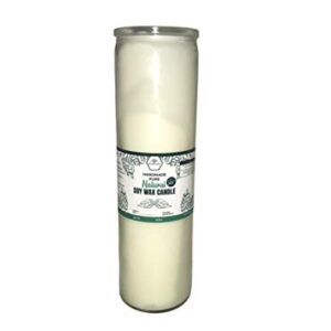 BearNaturalOrganics 7 Day Candle Prayer Glass Unscented All Natural Pure Organic Vegan Dye Free Soy Wax 2 inches x 9 inches Pillar candle