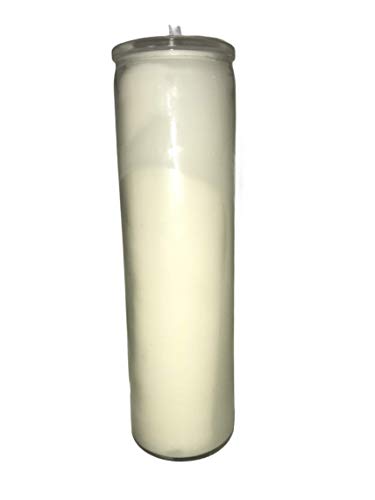 BearNaturalOrganics 7 Day Candle Prayer Glass Unscented All Natural Pure Organic Vegan Dye Free Soy Wax 2 inches x 9 inches Pillar candle