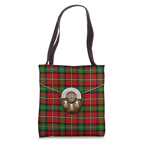 Scottish Clan Boyd Tartan Plaid With Sporran Tote Bag