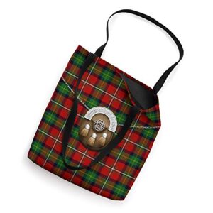 Scottish Clan Boyd Tartan Plaid With Sporran Tote Bag