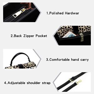 ZOCAI Women's Crossbody Satchel Handbags - PU Leather Top Handle Shoulder Bag Leopard Print Hobo Bags with Small Purse, Set of 2pcs