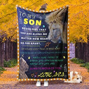 Prokelin to My Son Throw Blanket from Dad Mom Flannel Ultra-Soft Plush Lightweight and Cozy for Bed Sofa Living Room Gift 50"x40"