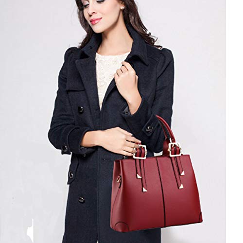 Dayfine Women Top Handle Handbags Faux Leather Satchel Handbags Tote Bags Zipper Purse Shoulder Crossbody Bag for Ladies -Gray