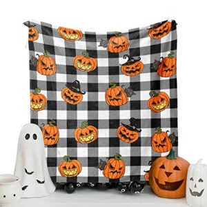 pumpkin happy halloween throw blanket (50″ x 60″)