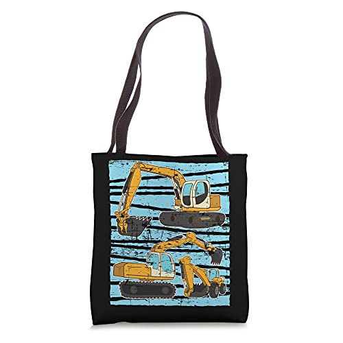 Excavator Lover Boys Kids Construction Vehicle Excavator Tote Bag