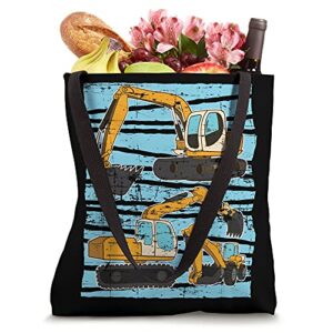 Excavator Lover Boys Kids Construction Vehicle Excavator Tote Bag