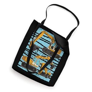 Excavator Lover Boys Kids Construction Vehicle Excavator Tote Bag