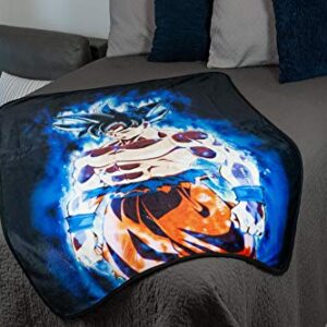 JUST FUNKY Dragon Ball Super Goku Large Anime Fleece Throw Blanket | Official Dragon Ball Super Throw Blanket | Collectible Anime Throw Blanket | Measures 60 x 45 Inches